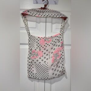 Free People Reusable Cotton Blend Tote Bag | Floral & Star Print OS